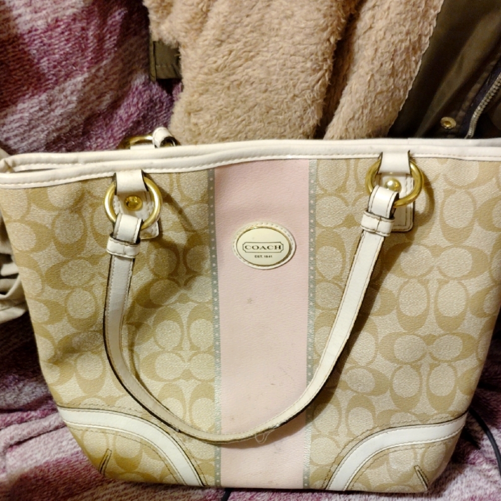 Coach Beige and Pink Women's Bag